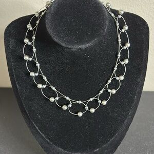 Robert Rose Wire Pearl Choker Necklace Elegant Goth The Craft​​​